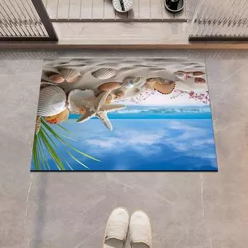 Коврик для ванной Ocean Bathroom Absorbing Foot Mats Нескользящий Quick Dry Bathroom Carpet Коврики для душа Коврики для унитаза Коврик для двери Моющийся 40cmx60cm
