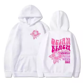 Ocean Beach Series Hoodie Women Unisex Travel Crewneck Hoodies Fun Chase Sunset Fashion Street Long-shirts Clothing L чёрный