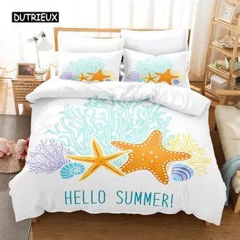 Ocean Bedding Set Duvet Cover Set 3d Bedding Digital Printing Bed Linen Queen Size Bedding Set Fashion Design EU single(135x200cm)