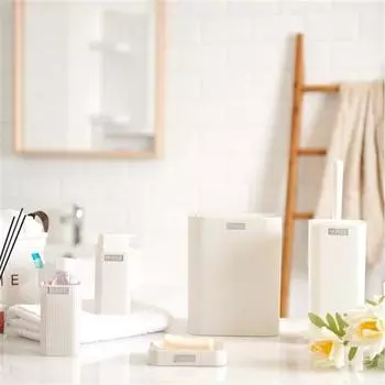 Ocean Home Набор квадратных аксессуаров для ванной комнаты в полоску, 5 шт., белый цвет