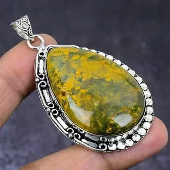 Ocean Jasper Gemstone 925 Steling Silver Jewelry Pendant 2.48 T9J88