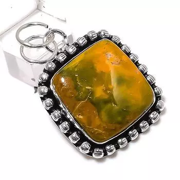 Ocean Jasper Gemstone Handmade 925 Sterling Silver Jewelry Pendant 1.81 U7J11