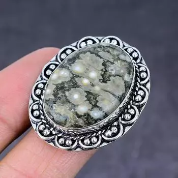 Ocean Jasper Gemstone Handmade 925 Sterling Silver Jewelry Ring Size 7.5 J8E41