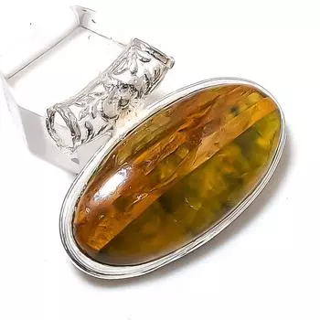 Ocean Jasper Gemstone Handmade 925 Sterling Silver Jewelry Pendant 1.18 G2S05