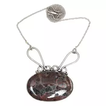 Ocean Jasper Gemstone Mother s Day Handmade Silver Jewelry Necklace 20 in