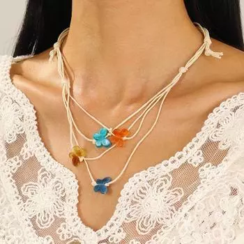 Ocean Seashell Choker Geometry Butterfly Stacked Necklaces Women Shell Shell Necklace Gift style 3