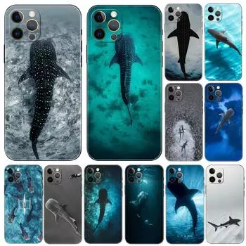 Роскошный чехол для телефона Ocean Whale Shark Swimming для iPhone 2020se 6 6s 7 8 plus x 10 XR XS 11 12 13 mini pro MAX черный чехол из ТПУ iphone 5 5S SE 2016