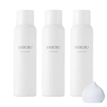 Оценка эффективности очистки и отшелушивания Crystal Whip, пенка для лица, газированная, плотная x 3 [SHIRORU] Протестировано на поры (Газированная мойка, пена,