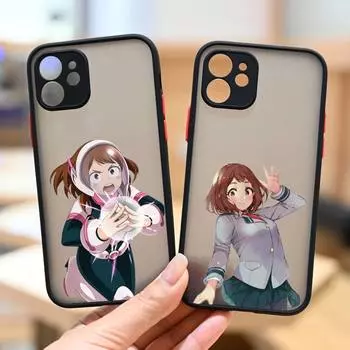 Ochaco Uraraka My Hero Academia аниме чехол для телефона матовый прозрачный для iphone 7 8 11 12 13 plus mini x xs xr pro max чехол iPhone12