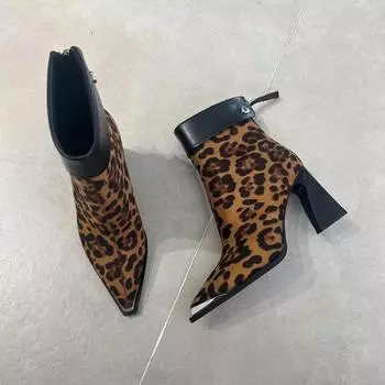 Ochanmeb женские ботильоны в стиле вестерн со змеиным принтом на очень высоком каблуке с леопардовым принтом Aquare Toe серебристая молния красные женские уличные туфли 35