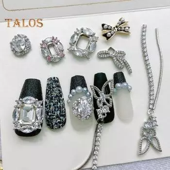 Очарование для дизайна ногтей, 3D разноцветные бабочки, кисточка, блестящая роскошная инкрустация из кубического циркония, украшение для ногтей, домашний салон, аксессуары для ногтей