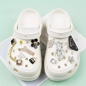 Очарование для обуви, булавки «сделай сам», блестящие милые медведи, новинка, милое украшение, пряжка для обуви с отверстиями, набор подвесок, аксессуары, подарок для детей для мальчиков и девочек