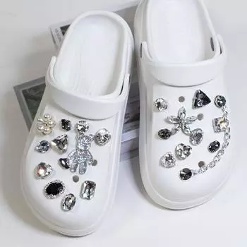 Очарование для обуви, булавки «сделай сам», бриллиантовая жемчужная цепочка, декоративная пряжка для обуви с отверстиями, набор подвесок, аксессуары для детей, подарок для мальчиков и девочек