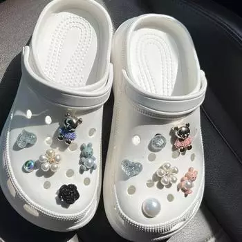 Очарование для обуви, булавки «сделай сам», украшение из сплава с бриллиантами и жемчугом, пряжка для обуви с отверстиями, набор подвесок, аксессуары для детей, подарок для мальчиков и девочек