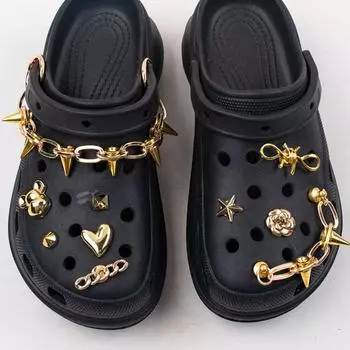 Очарование для обуви, булавки «сделай сам», заклепки с черепом в стиле панк, золото, серебро, бронза, украшение, пряжка для обуви с отверстиями, набор подвесок, аксессуары для детей, подарок для мальчиков и девочек