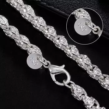 Очарование из стерлингового серебра 925 пробы, 20/24 дюйма, 5 мм, цепочка с головой дракона, ожерелье для женщин и мужчин, вечерние модные свадебные украшения, подарок