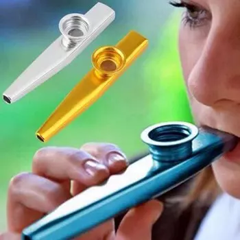 Очарование меломанов Детская игрушка Мини-свисток Сплошной цвет свисток Флейта Диафрагма Подарки Музыкальные инструменты Свисток Kazoo Вечеринка Красивая игрушка-свисток A золотистый