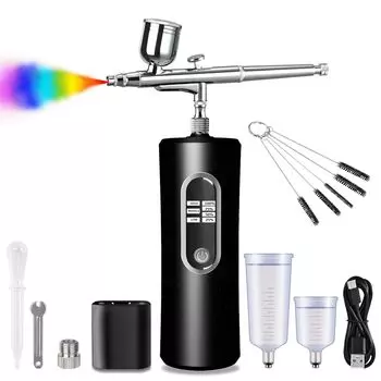 Очарованный Перезаряжаемый Визуализация Остаточного Двойного Регулируемого 3 Воздушного Давления Среднего и Диаметра Gundam Пластиковый Компактный Аэрограф, Аэрограф,