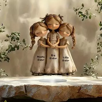 Очаровательная акриловая статуэтка сестер - универсальный настольный декор для дома, офиса и кафе | Идеальный подарок для семьи и друзей M