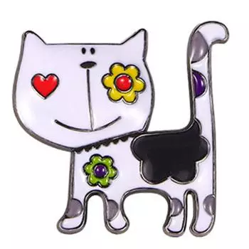 Очаровательная брошь на булавке с мультяшным котом, милые вещи, женские милые ювелирные изделия унисекс, повседневные броши с животными для женской одежды