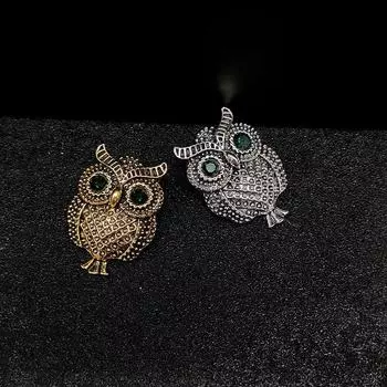 Очаровательная брошь в виде совы - булавка в средневековом стиле для мужчин и женщин X0406 Owl античная золотой