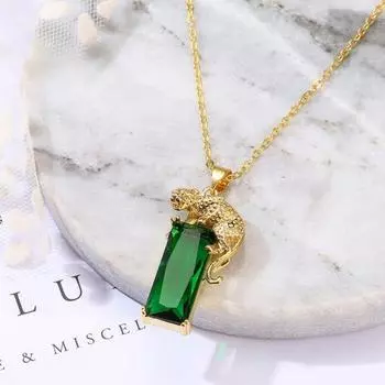 Очаровательная цепочка с леопардовым кулоном, ожерелье, унисекс, ювелирные изделия, подарок