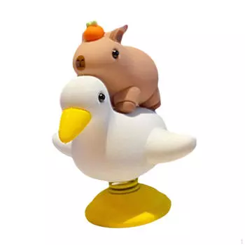 Очаровательная фигурка капибары на приборной панели автомобиля — необычный подарок в виде животного декора 5x6.5cm_riding a seagull