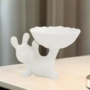 Очаровательная фигурка кролика с подставкой для ключей для домашнего декора белый