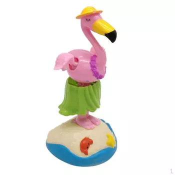 Очаровательная фигурка танцующего фламинго, кукла, работающая на солнечной энергии, украшение для дома и автомобиля