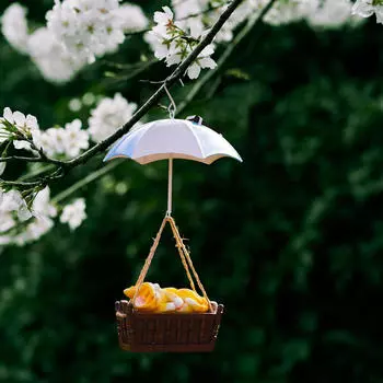 Очаровательная фигурка животного с зонтиком на солнечной батарее для декора сада Cat