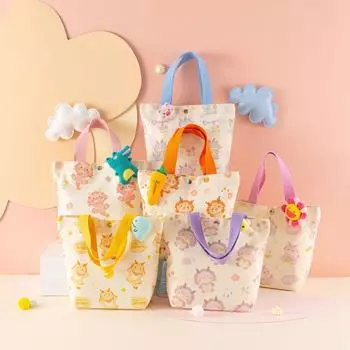 Очаровательная холщовая сумка через плечо с рисунком мультяшного дракона в стиле «Ленивый» — большая вместимость для ежедневных поездок на работу