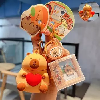 Очаровательная игрушка-брелок в виде сердца капибары - симпатичная подвеска для автомобиля для женщин