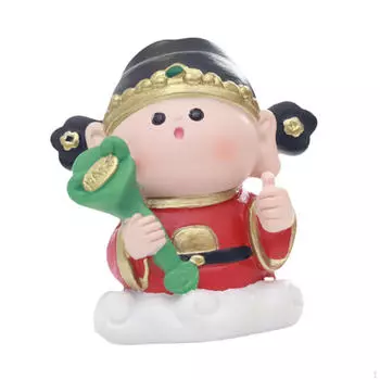 Очаровательная мини-фигурка из мультфильма для удачи и счастья 6.5X4.5X7CM_With Green Rod