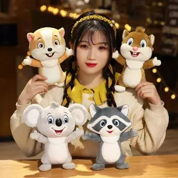 Очаровательная мягкая кукла, удобный на ощупь детский подарок на день рождения, эластичная милая белка, енот, коала, детская игрушка M темно-серого