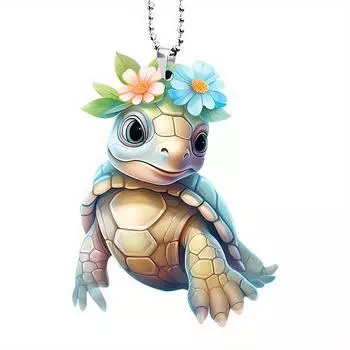 Очаровательная мультяшная акриловая подвеска-черепашка для автомобиля для домашнего и праздничного декора