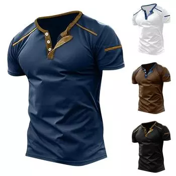 Очаровательная мужская рубашка, суперлегкая повседневная мужская одежда с коротким рукавом L чёрный