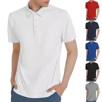 Очаровательная мужская рубашка, суперлегкая повседневная мужская одежда с коротким рукавом L чёрный