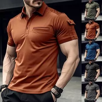 Очаровательная мужская рубашка, суперлегкая повседневная мужская одежда с коротким рукавом XXXL чёрный