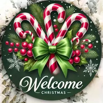 Очаровательная настенная вывеска из кованого железа в виде леденца «Добро пожаловать» — идеально подходит для украшения входной двери и сада. чёрный