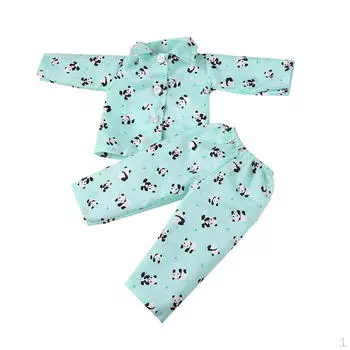 Очаровательная пижама с принтом панды, топ и брюки для 18-дюймовых кукол