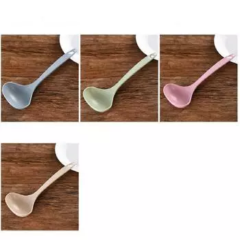 Очаровательная пластиковая ложка для риса, соломка для здорового супа, кухонная пшеница, 1 шт. розовый
