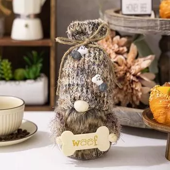 Очаровательная плюшевая игрушка в виде собачьей косточки, мягкий декор гнома, идеально подходит для деревенского и европейского стилей Bone Plush Dog