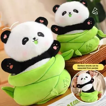 Очаровательная плюшевая кукла Kawaii Panda Plushie со съемным бамбуковым мягким чучелом для украшения дома S