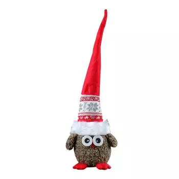 Очаровательная плюшевая кукла-сова-эльф, длинная шляпа-сова, игрушка-эльф, украшение для праздничного домашнего декора Brown