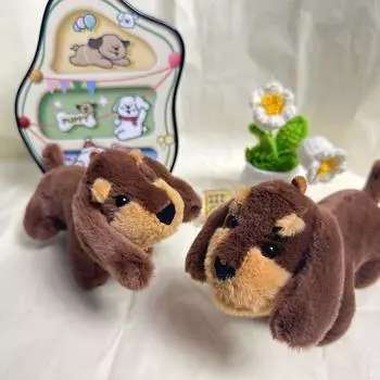 Очаровательная плюшевая кукла-такса, брелок – Милая подвеска для сумок и подарков 15 cm