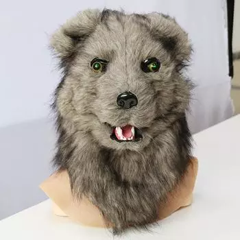 Очаровательная плюшевая маска серого волка для вечеринки One size серый