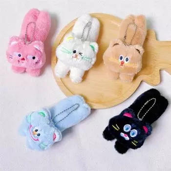 Очаровательная плюшевая подвеска и брошь в виде котенка - милый аксессуар для куклы-кошки