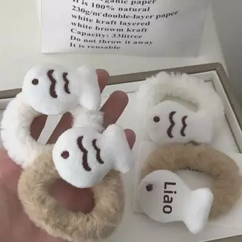 Очаровательная плюшевая рыбка-резинка для волос - мягкий и пушистый аксессуар для волос на осень/зиму