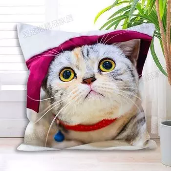 Очаровательная подушка для домашних животных, кошек, мультяшная подушка, зоомагазин, подушка на спинку для гостиной, автомобильная подушка 35*35 CM