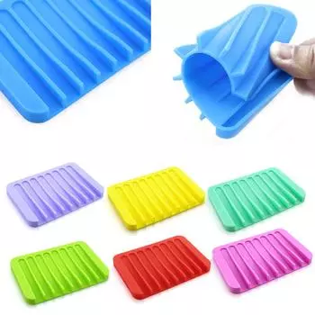 Очаровательная противоскользящая ванная комната, популярная гибкая высококачественная кухонная подставка для хранения товаров для дома, силиконовая мыльница, мыльница жёлтый